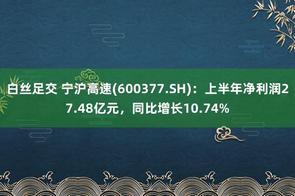 白丝足交 宁沪高速(600377.SH)：上半年净利润27.48亿元，同比增长10.74%
